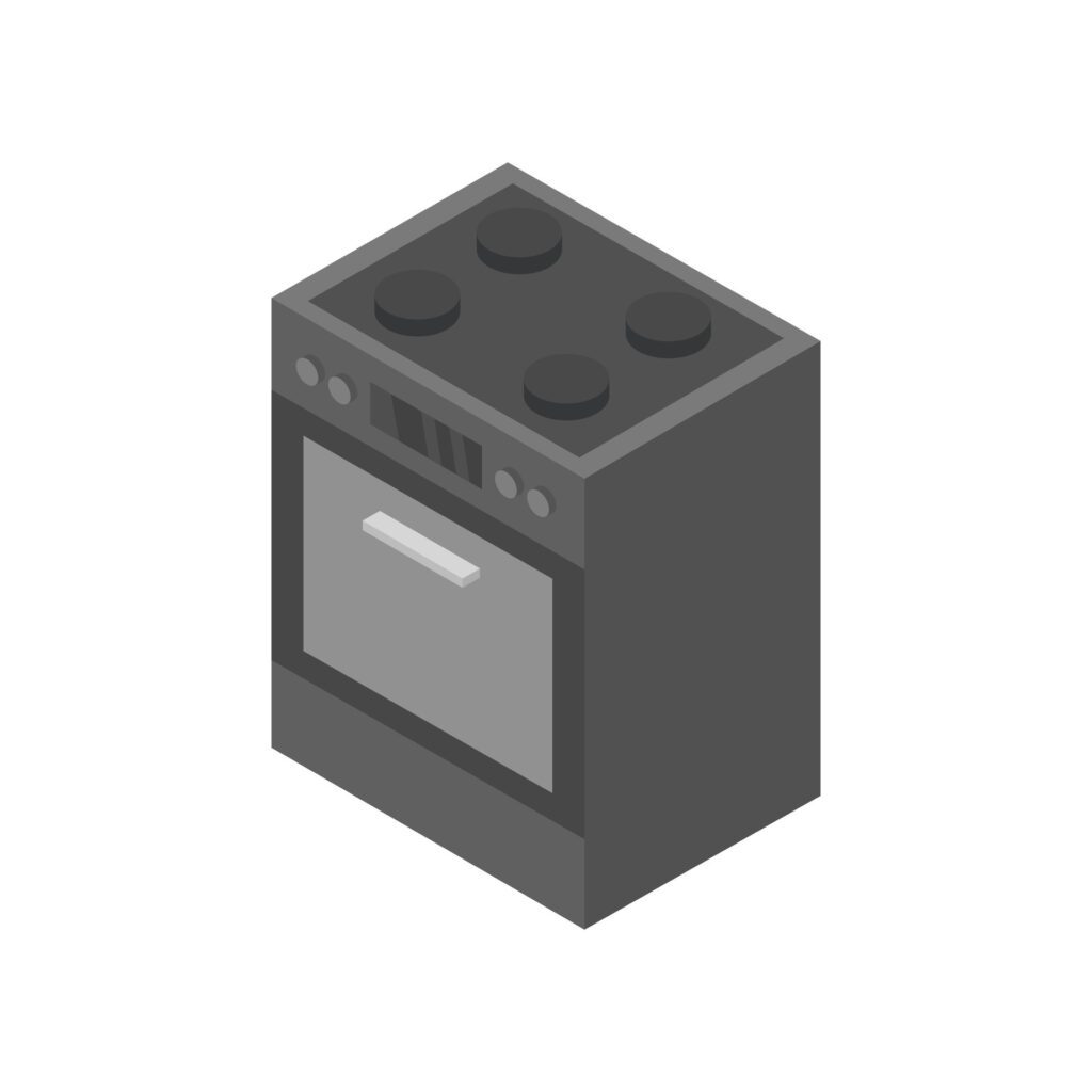 Oven isometric on white background Free Vector