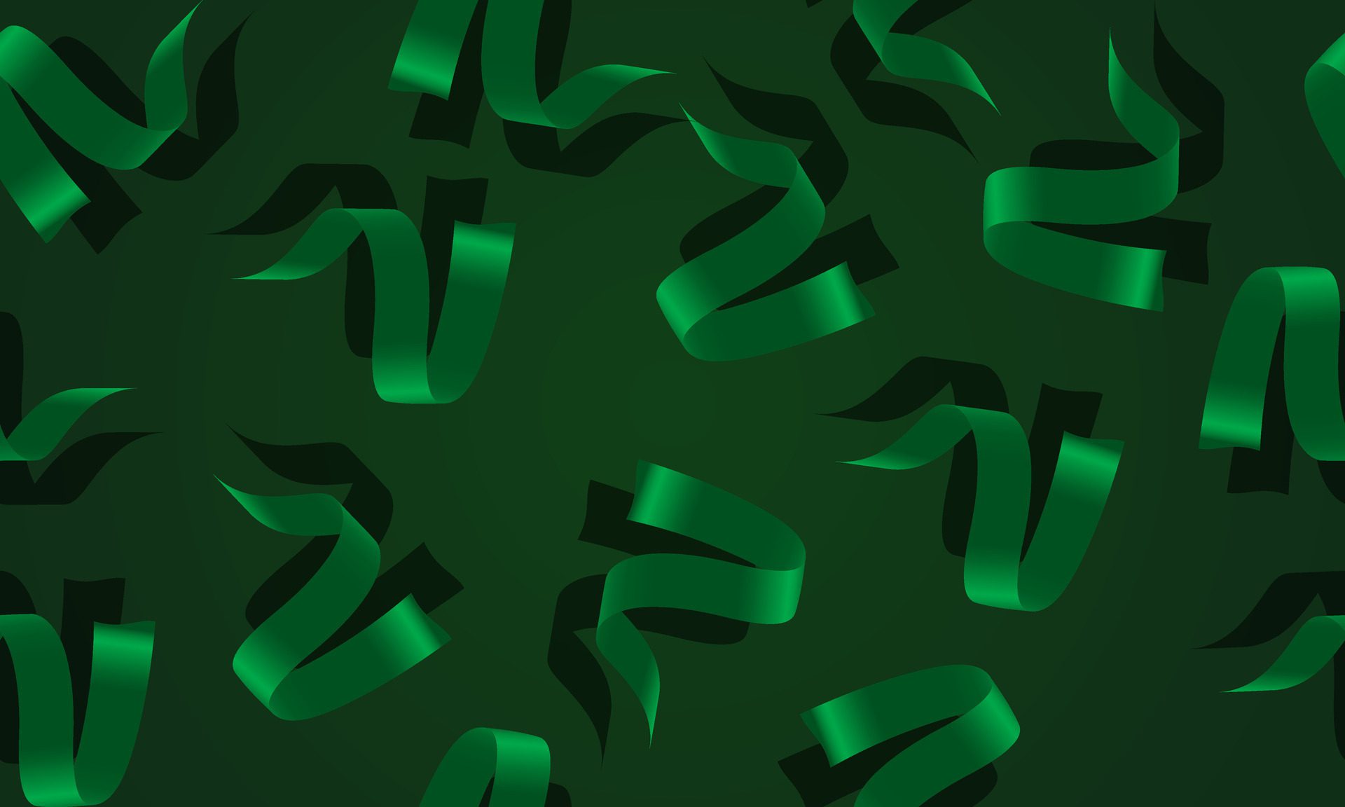 Abstract seamless pattern with green ribbons. Free Vector