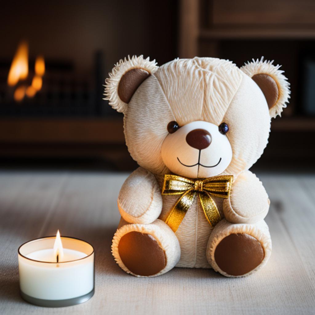 Teddy bear candle by by @ai_generated