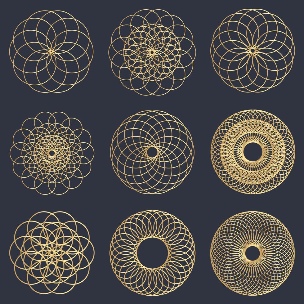 Gold geometric circle designs Stock Free