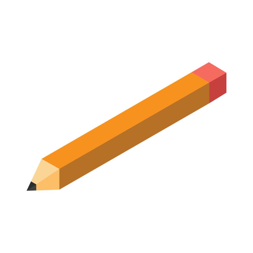 Isometric pencil on a background Free Vector