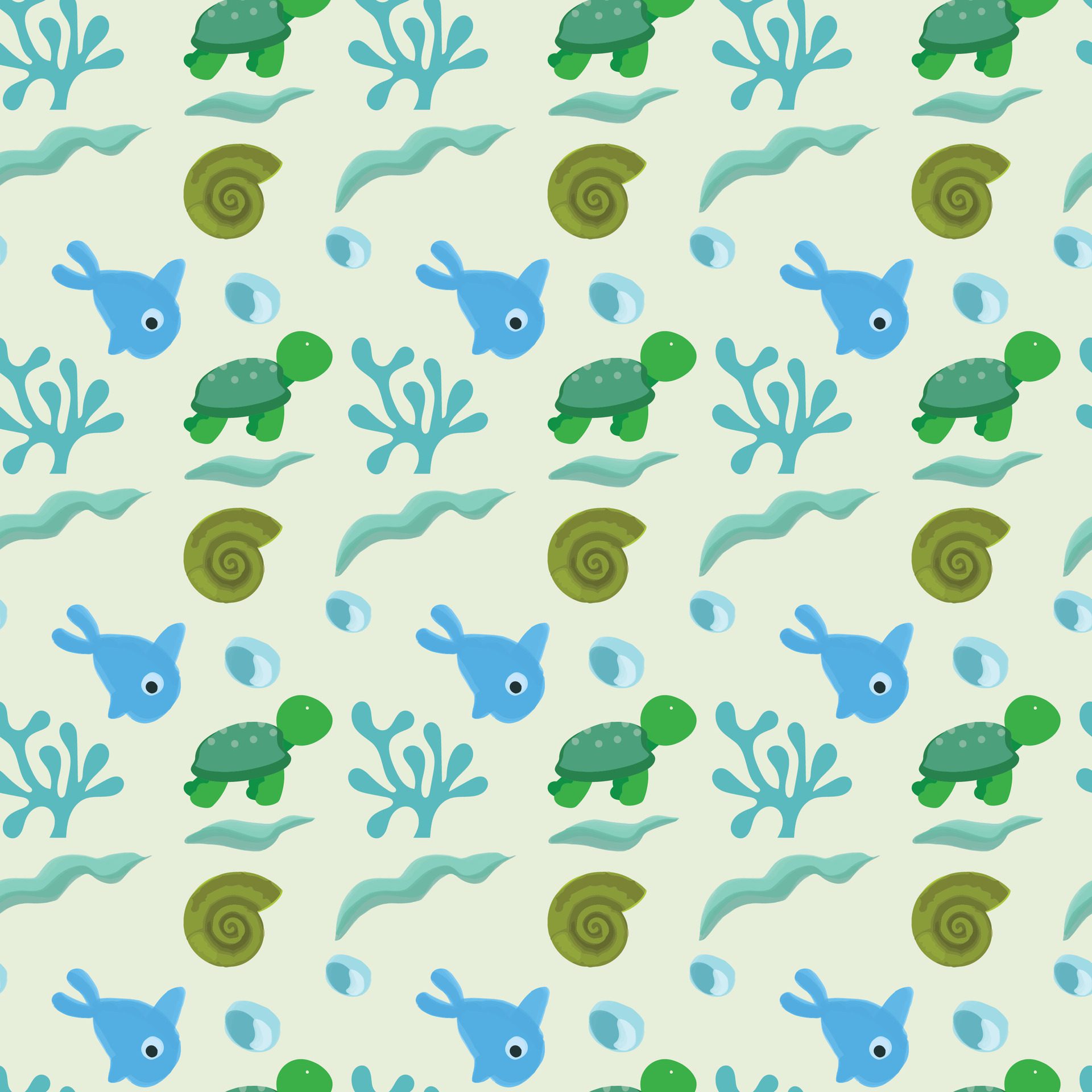 Aquarium Hike Seamless Pattern Design Free Vector