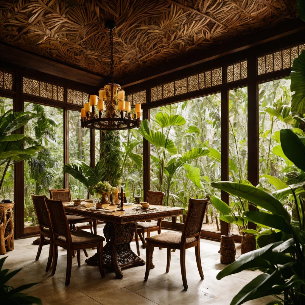 Jungle-themed dining room, natural by @ai_generated