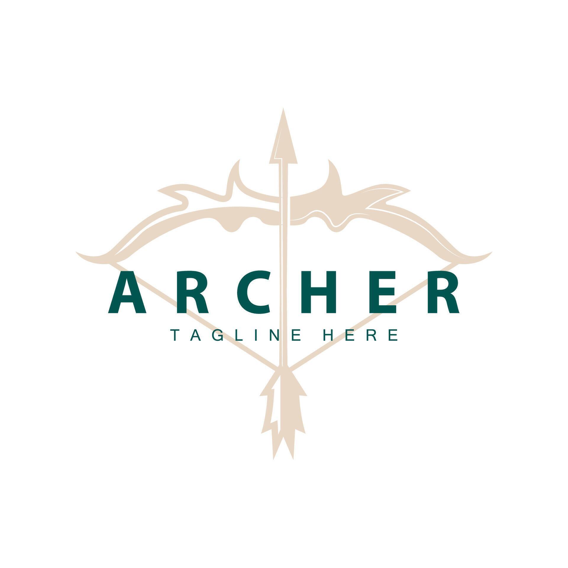 Archer logo vector vintage design old inspiration archer tool arrow template brand Stock Free