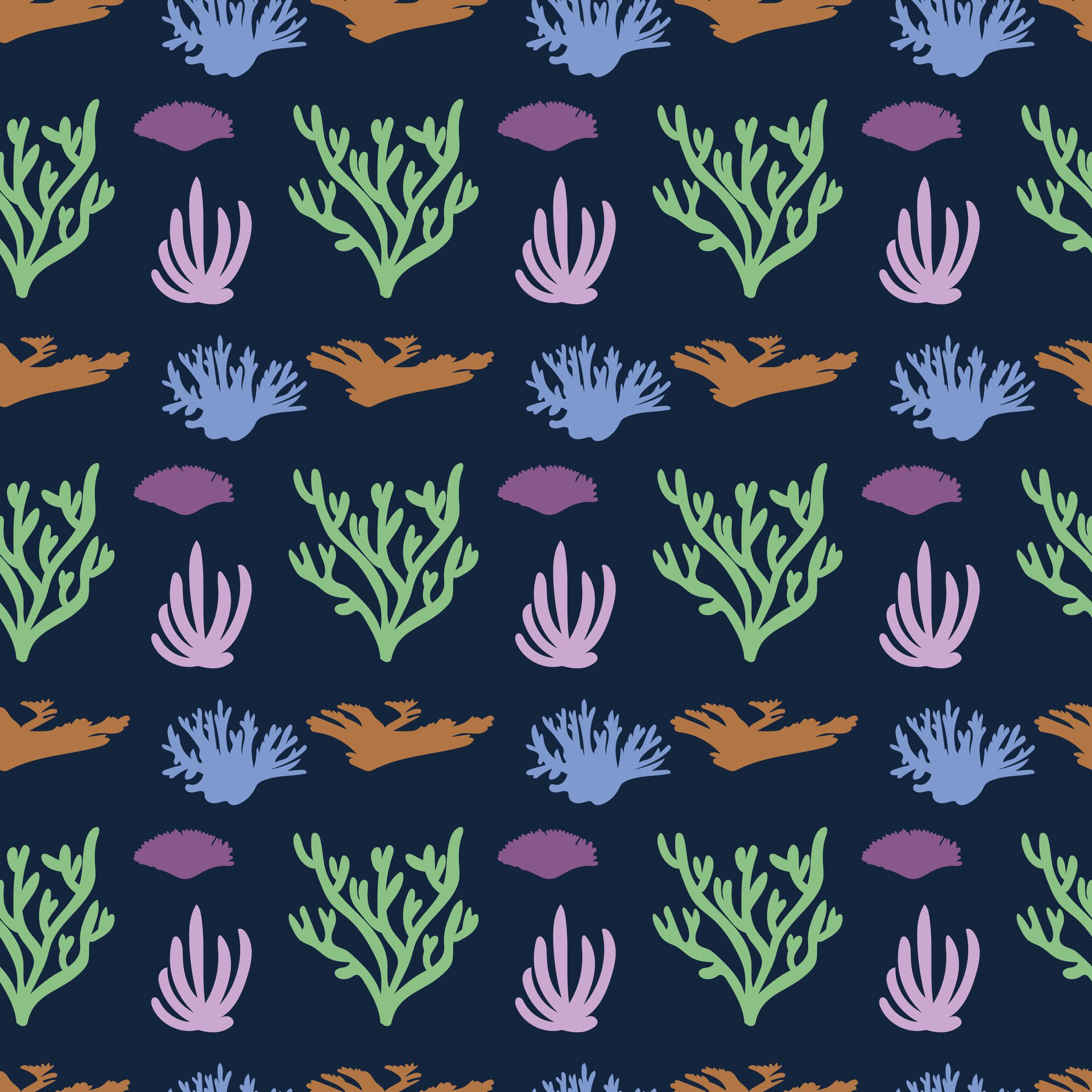 Corals Seamless Pattern Design Free Vector