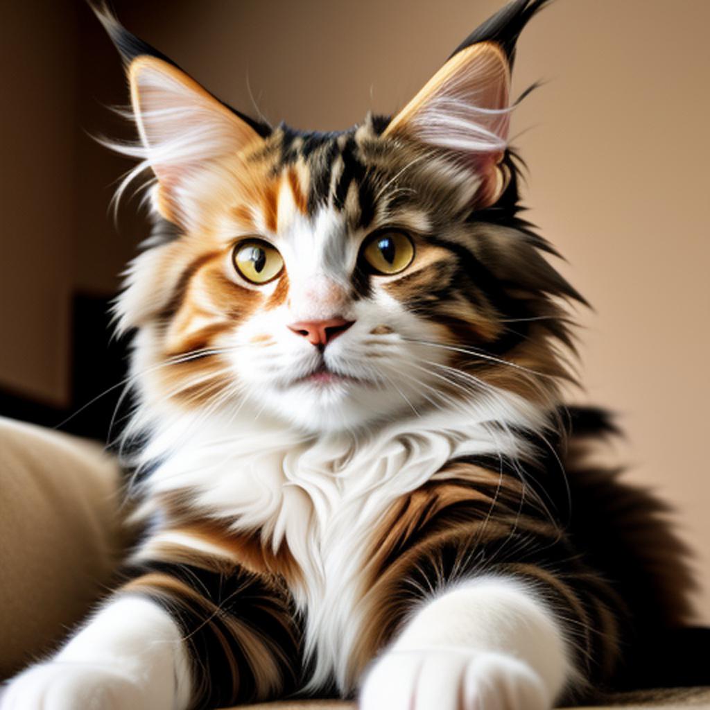 Calico maine coon wallpaper by @ai_generated