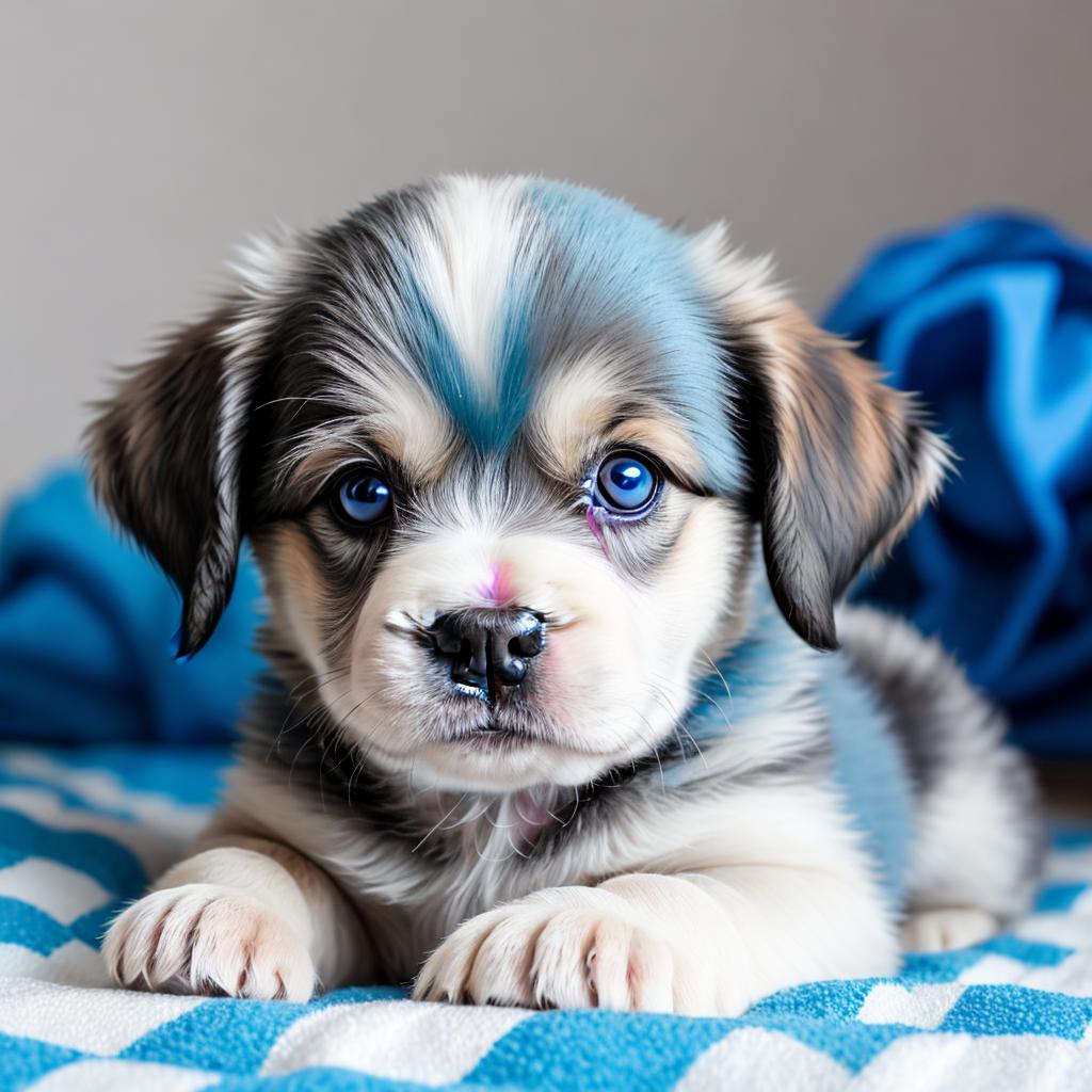 Baby puppy blue so by @ai_generated