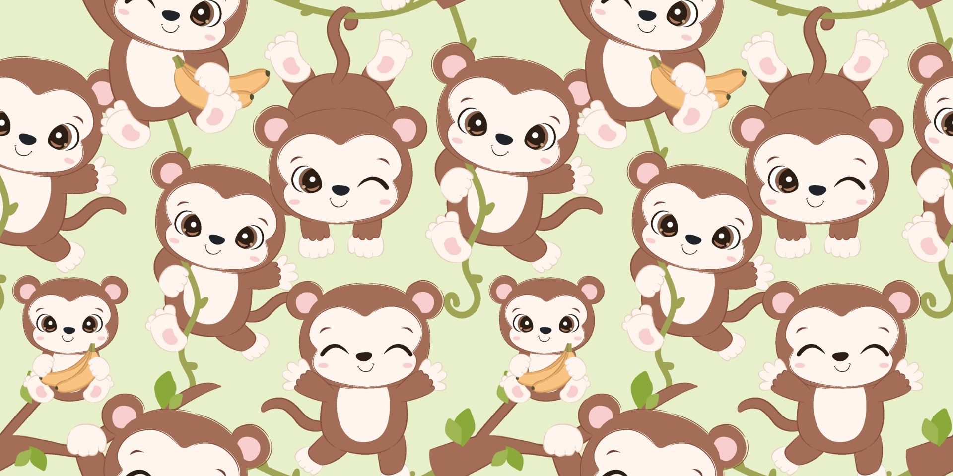 monkey seamless pattern Free Vector