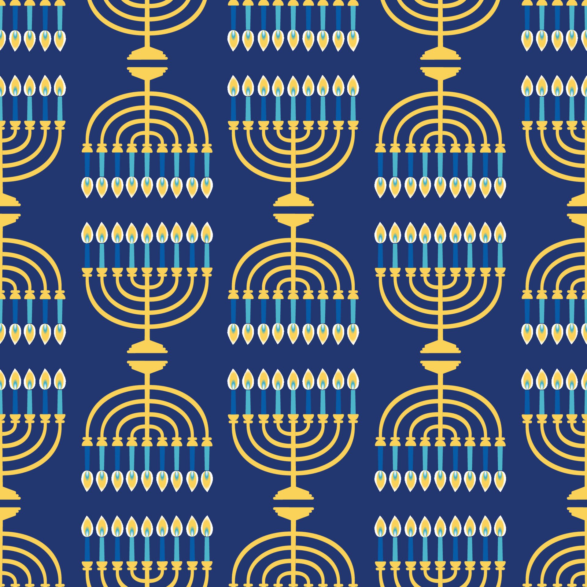 Hanukkah menorah seamless pattern. Religious background for jewish holidays. Vector illustration Free Vector and Free SVG