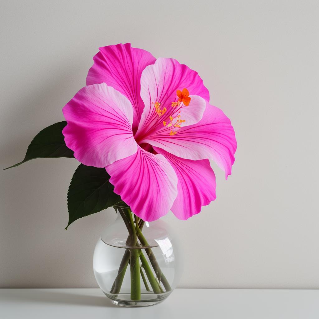 A pink hibiscus flower by @ai_generated