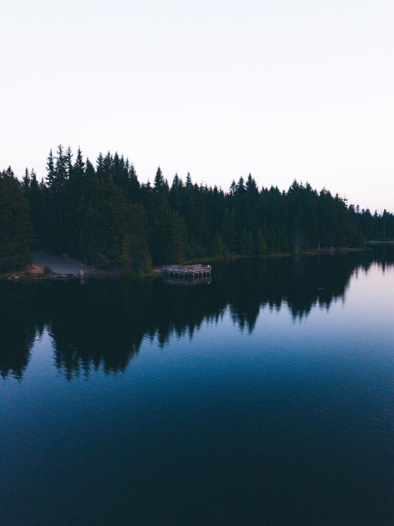 Dock on a lake Stock Free