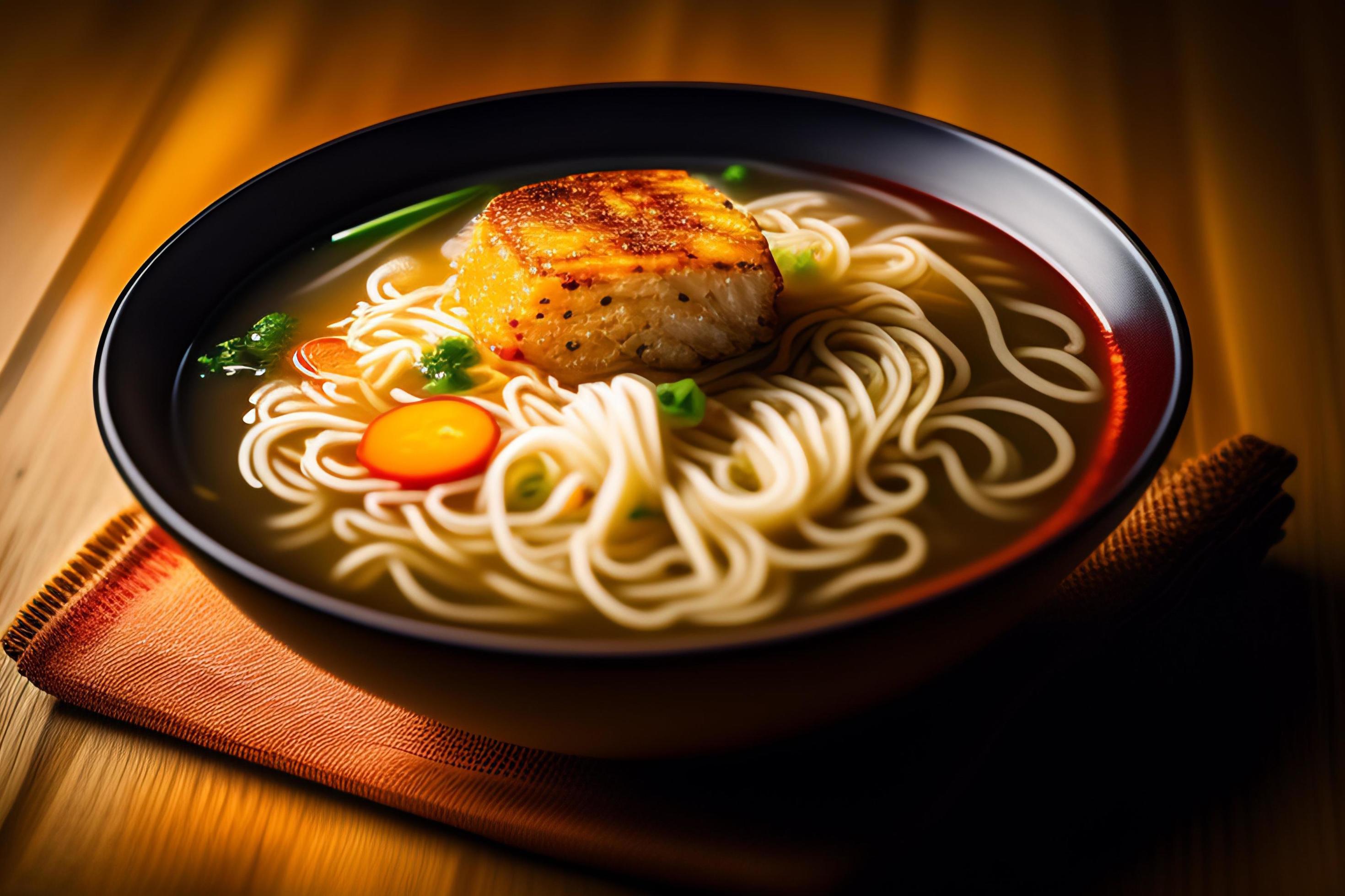 Delicious noodles. Fast food meal with appetizing pasta and chopsticks. Stock Free