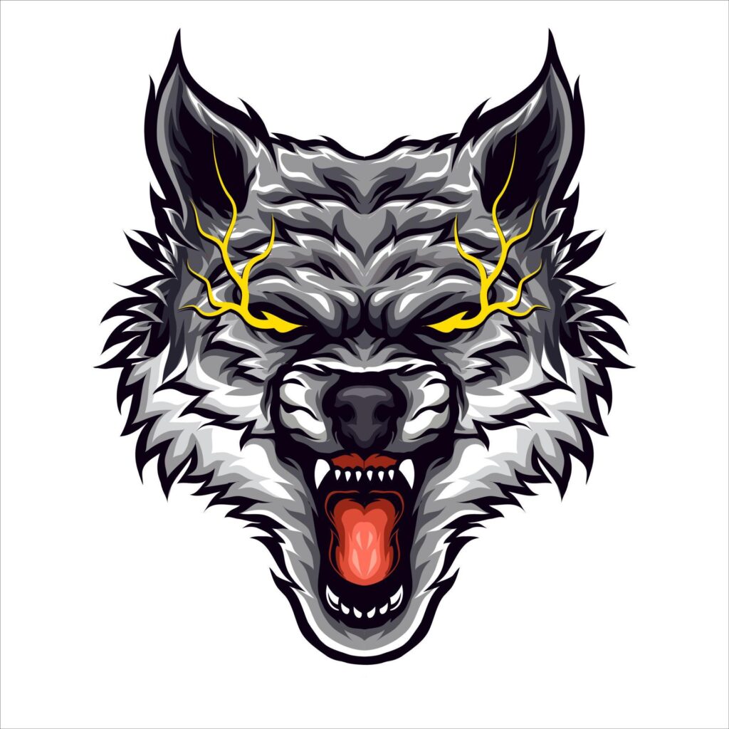 wolf mascot for sports and esports logo Stock Free