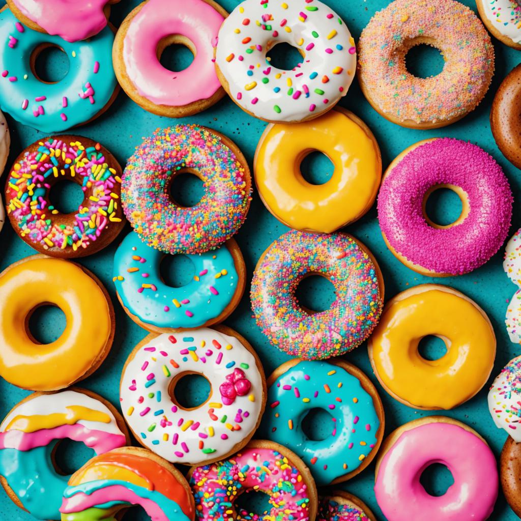 Donuts coloridos e alegres by @ai_generated