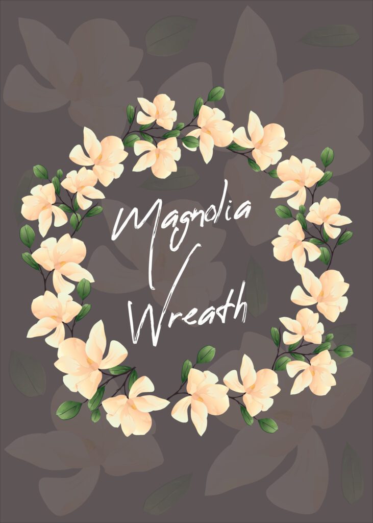 Magnolia flowers Wreath. Magnolia Blossom. Floral Background with Flowers. Floral Frame. Magnolia Frame. Free Vector