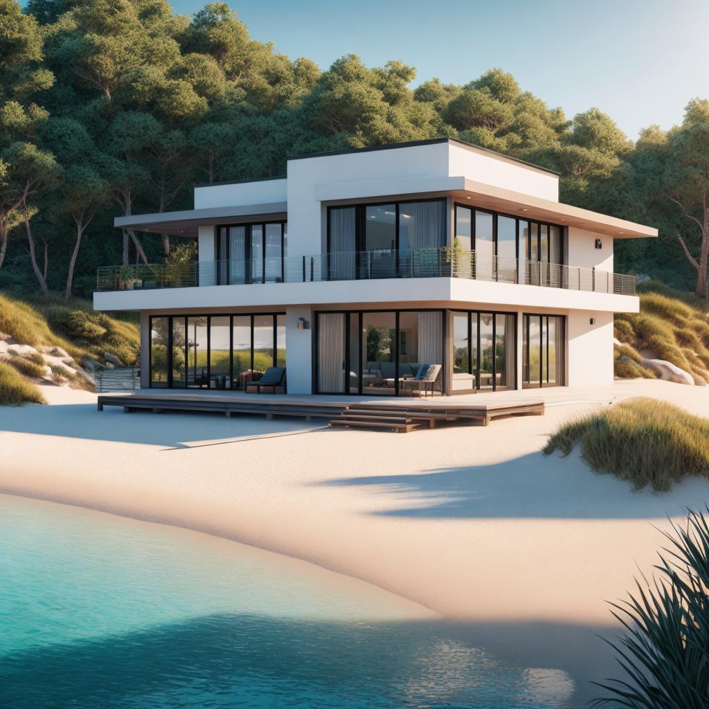 Modern beach house Nature by @ai_generated