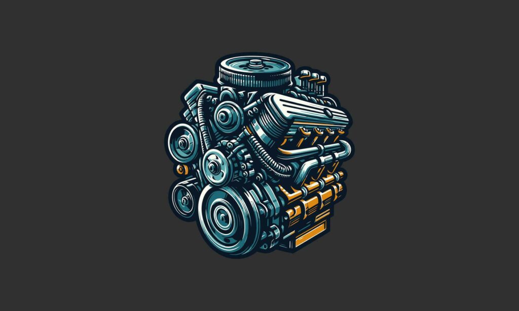 engine vector illustration logo flat design Stock Free