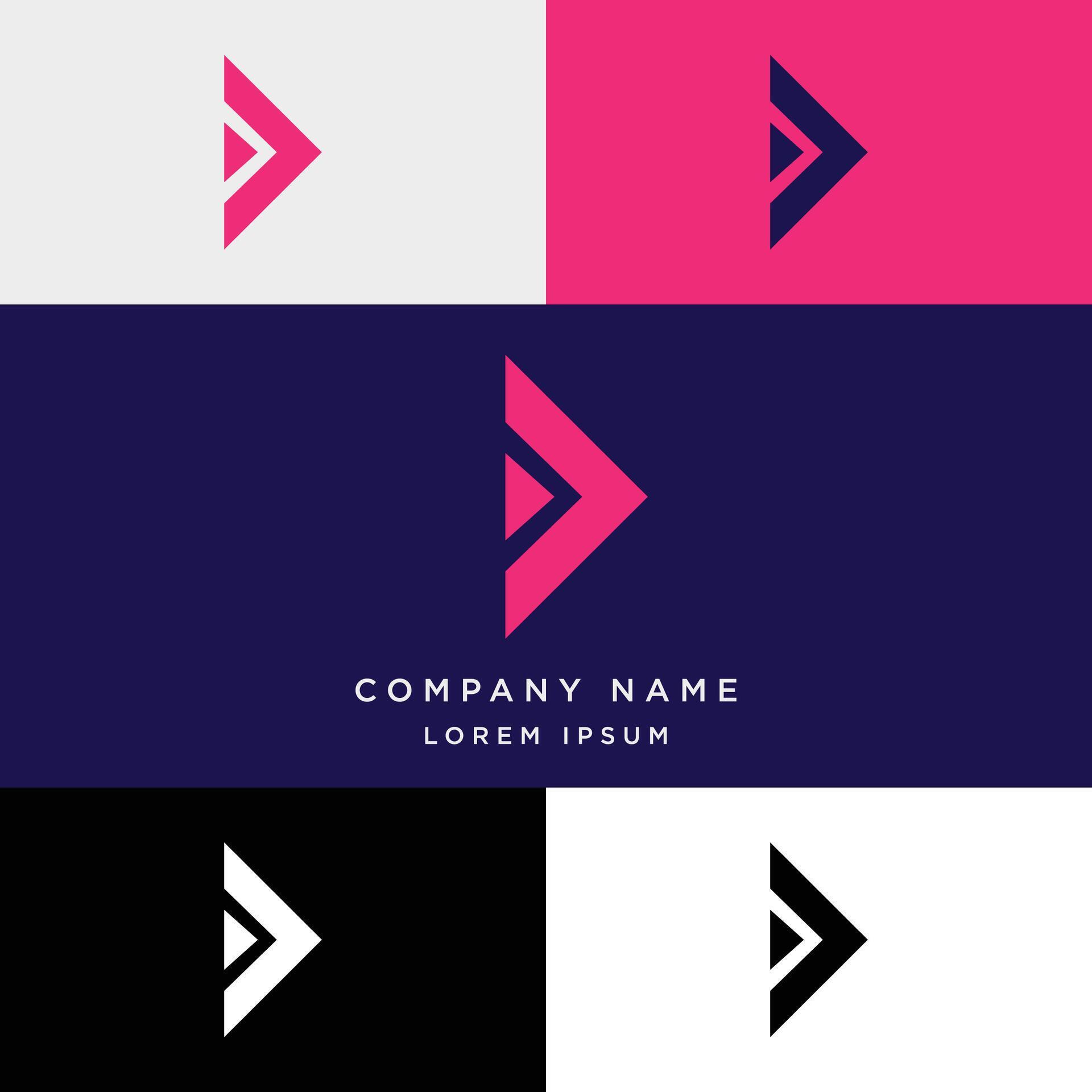 Arrow logo template with color palette vector, suitable for company logo and other Stock Free