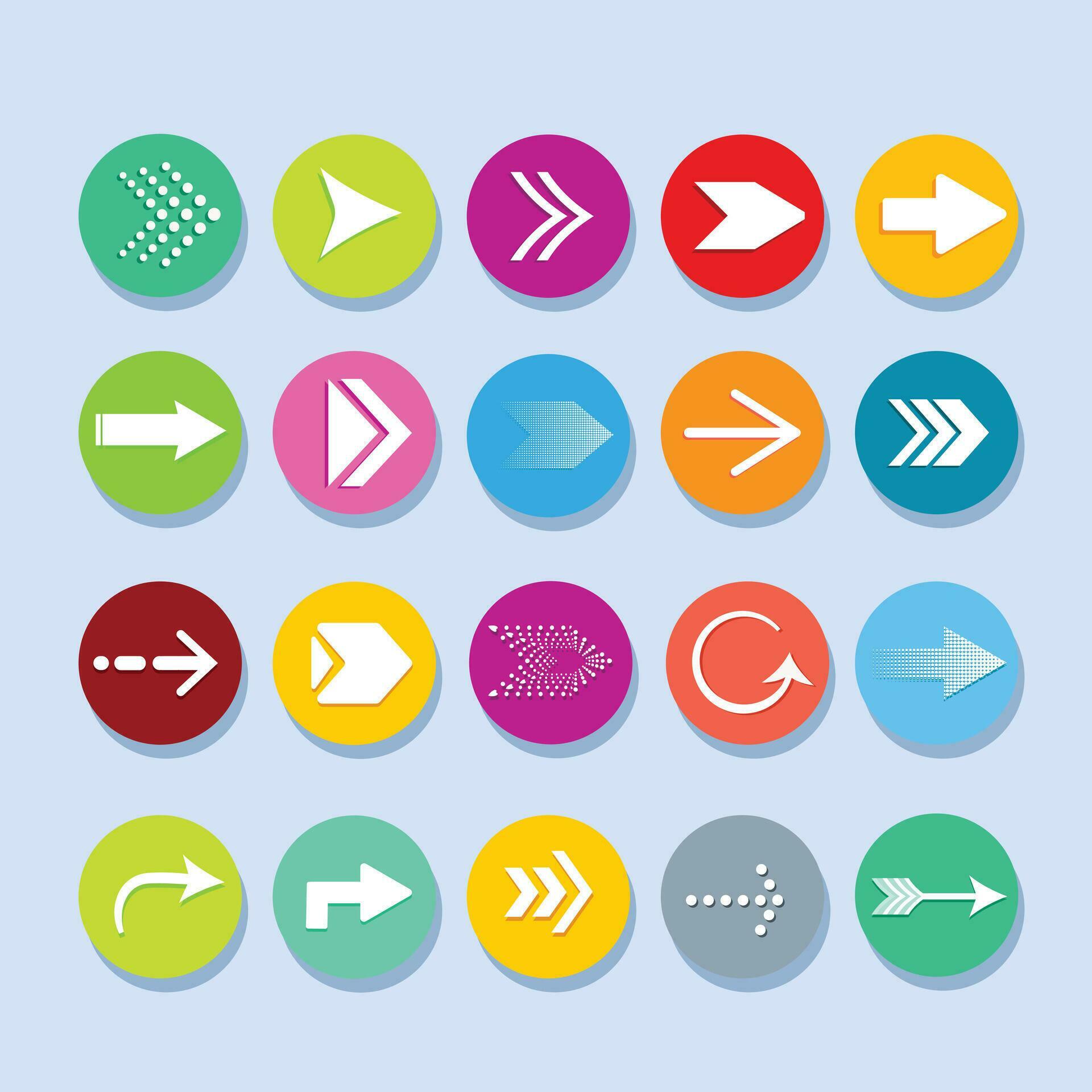 Free colorful vector collection of modern arrow set with flat design Stock Free