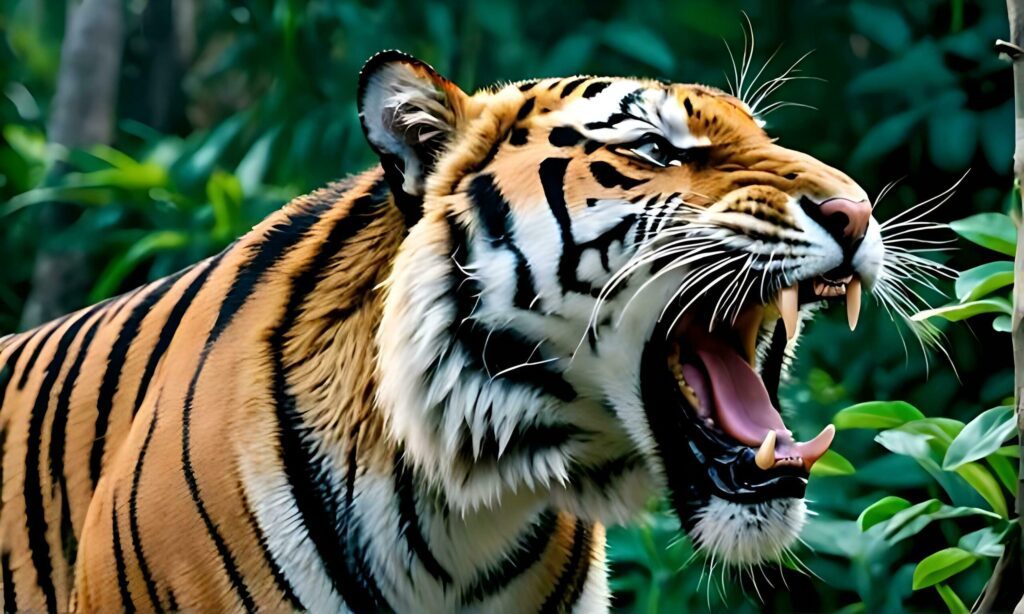 close up of tiger roaring Free Photo