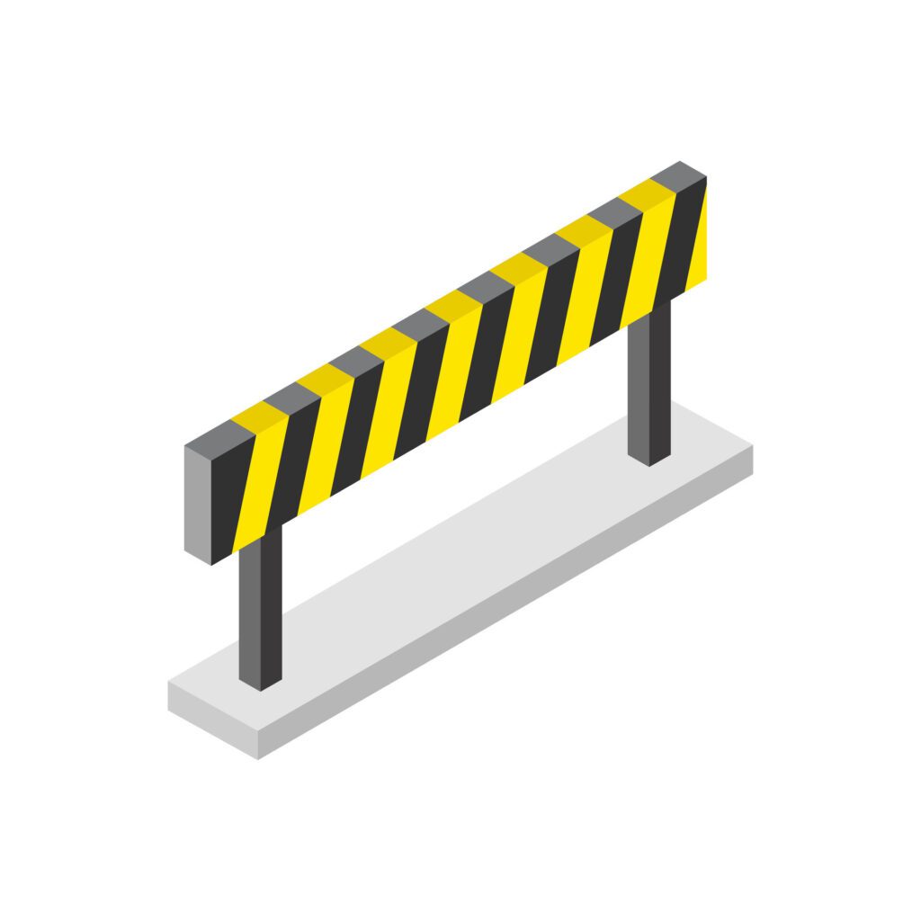 Roadblock Icon On Background Free Vector