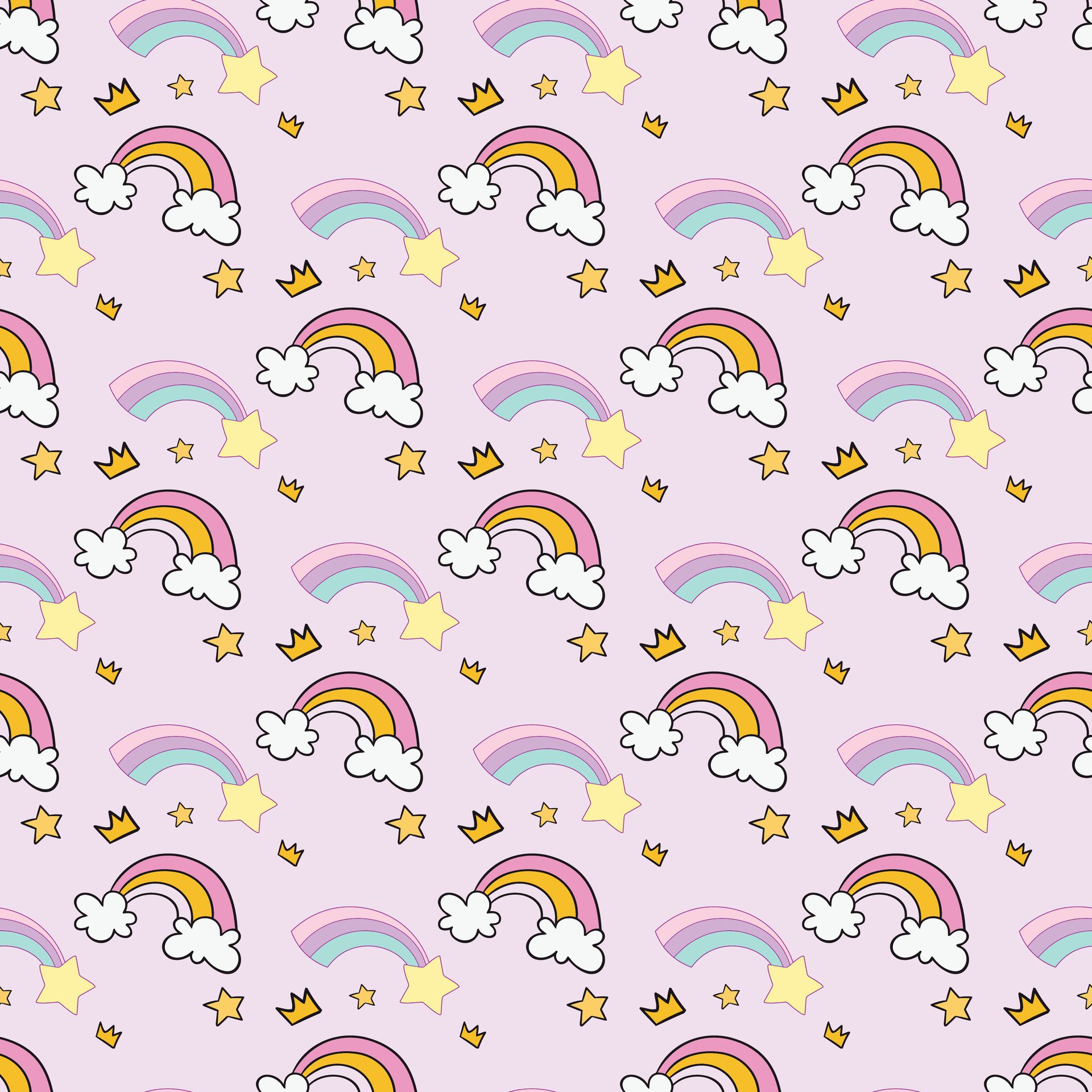 Little Rainbows Seamless Pattern Design Free Vector