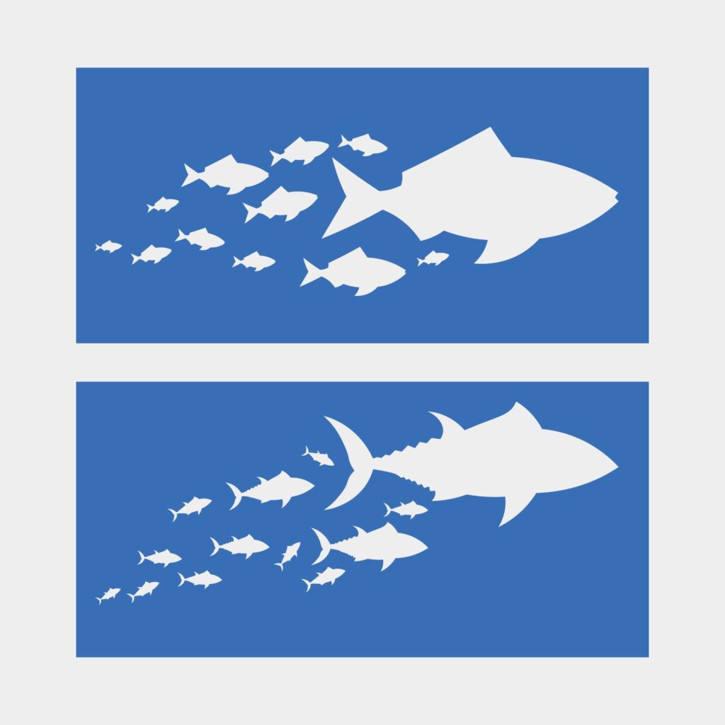 Fish abstract icon design logo template,Creative symbol of fishing club or online Stock Free