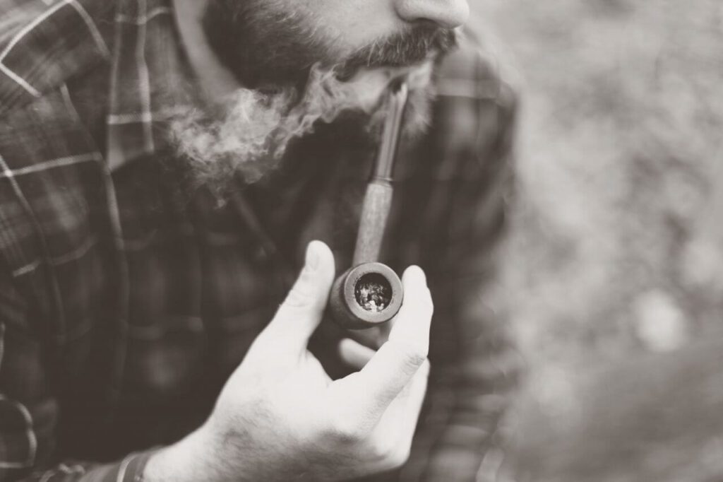 Man Smoking Pipe Beard Stock Free