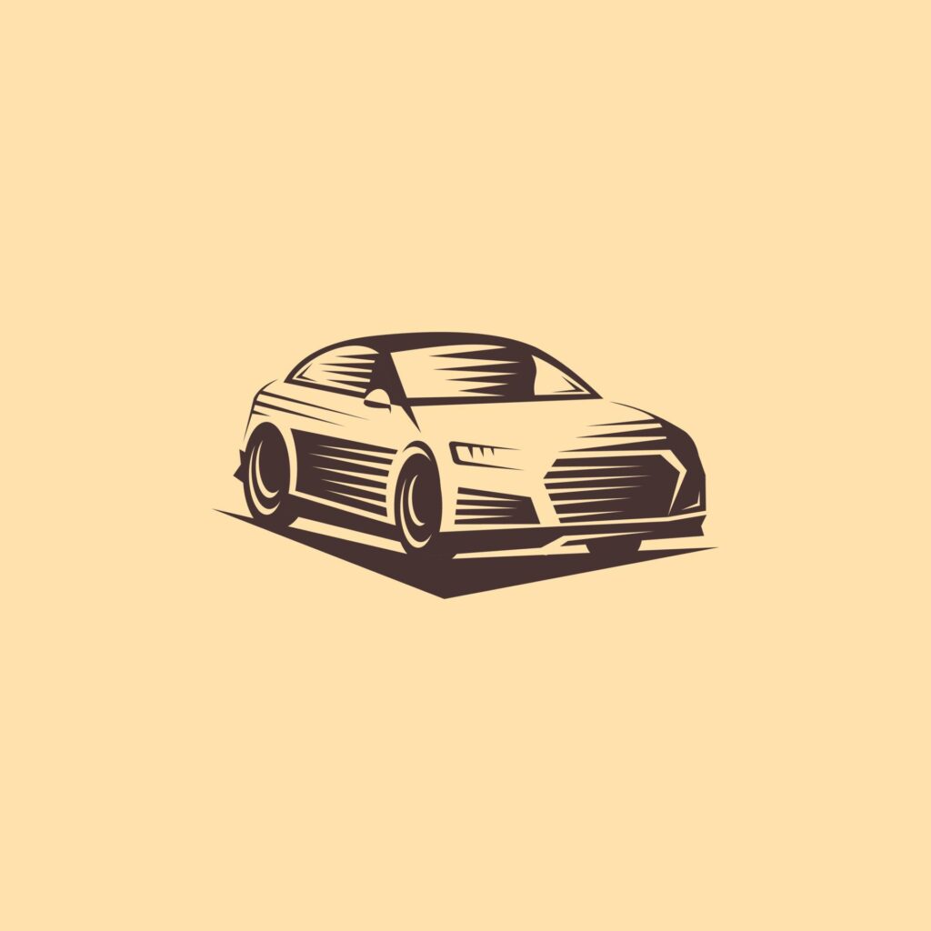 Logo car on easy gold background Stock Free