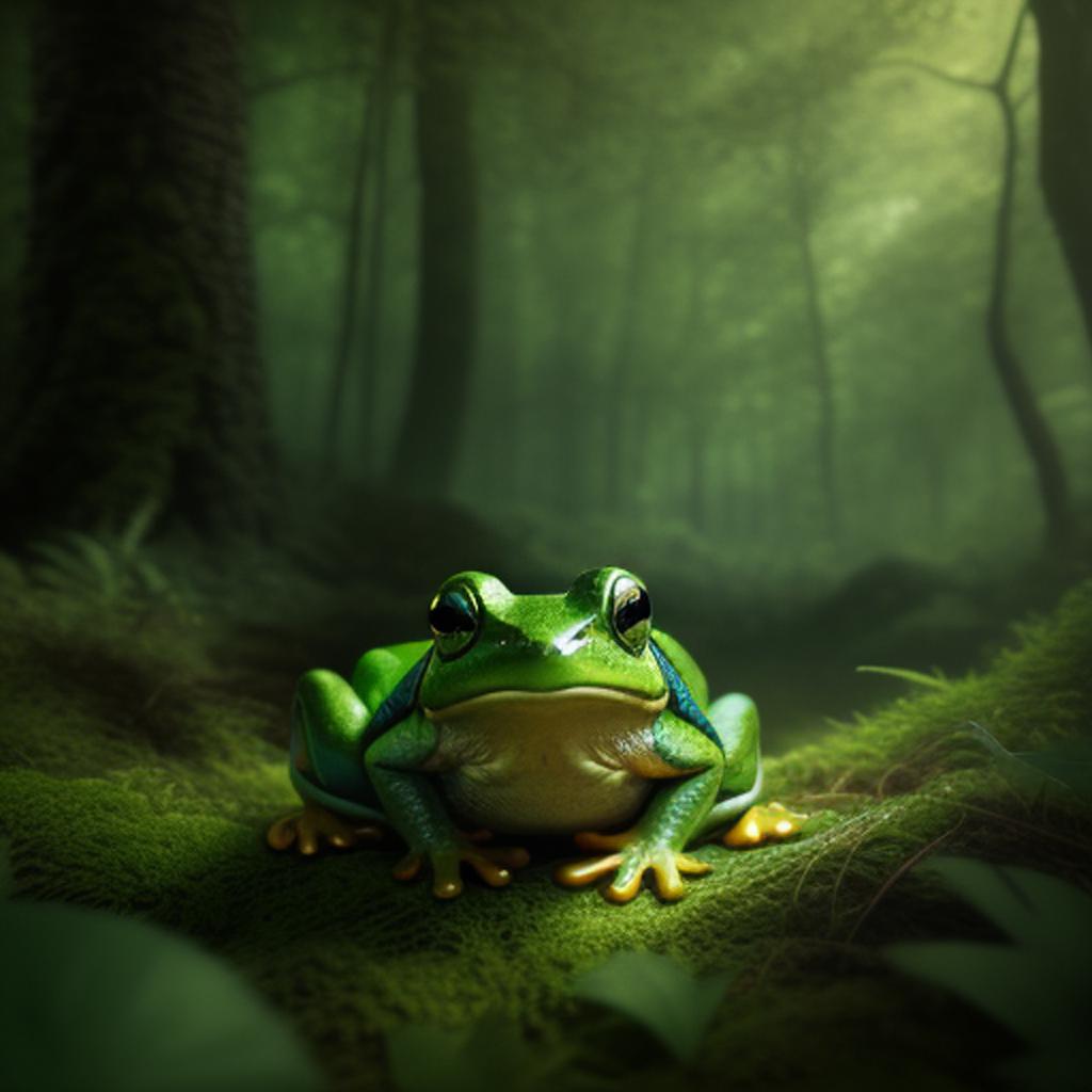 Frog in forest by by @ai_generated