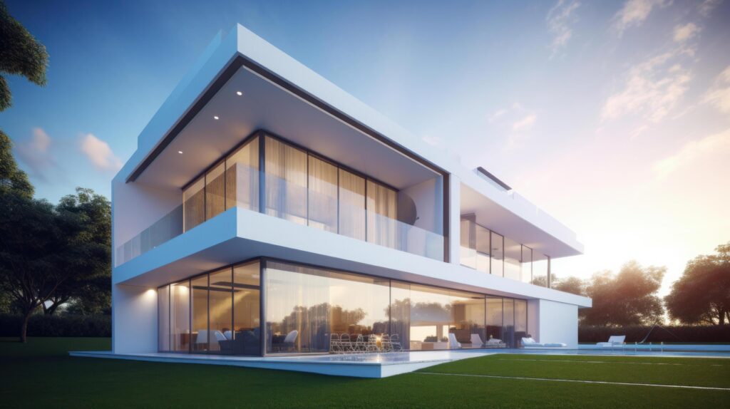 White modern villa. Illustration Stock Free