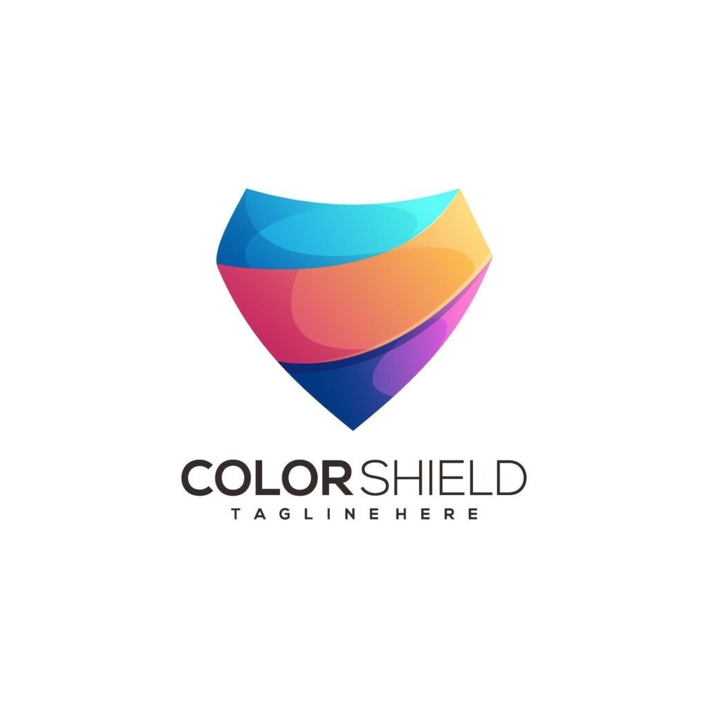 logo illustration, colorful shield Stock Free