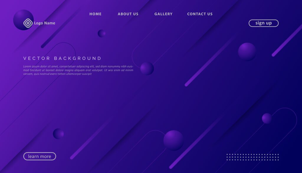 Abstract Modern geometric gradient landing page template Free Vector