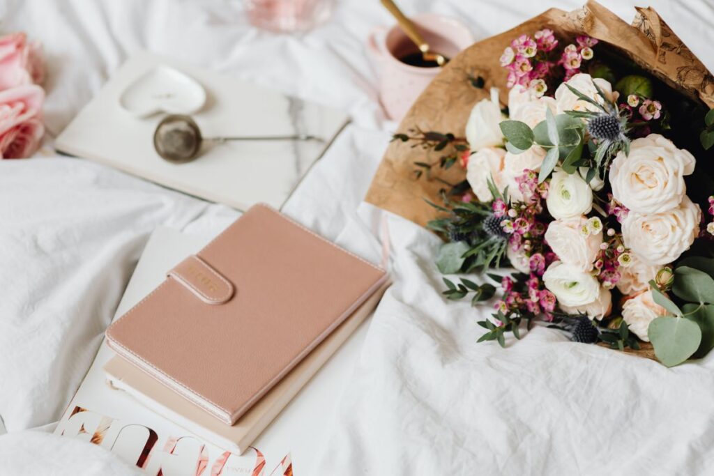 Bouquet of Flowers in Bed Stock Free