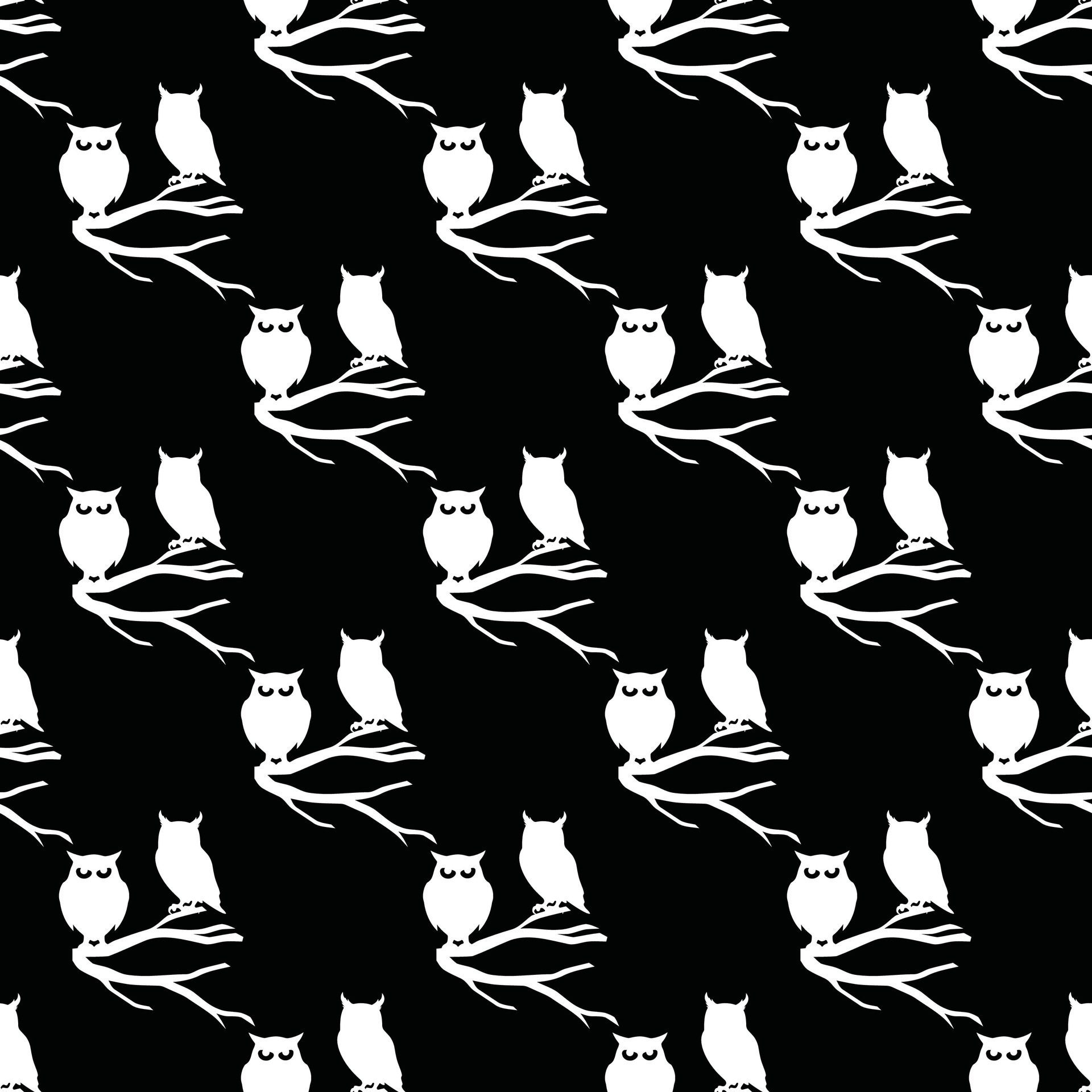 Owls in the night forest Seamless Pattern Design Free Vector