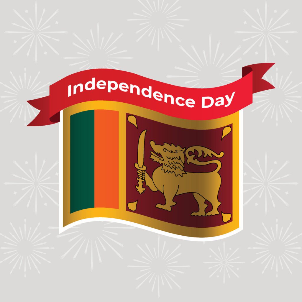 Sri Lanka Wavy Flag Independence Day Banner Background Free Vector