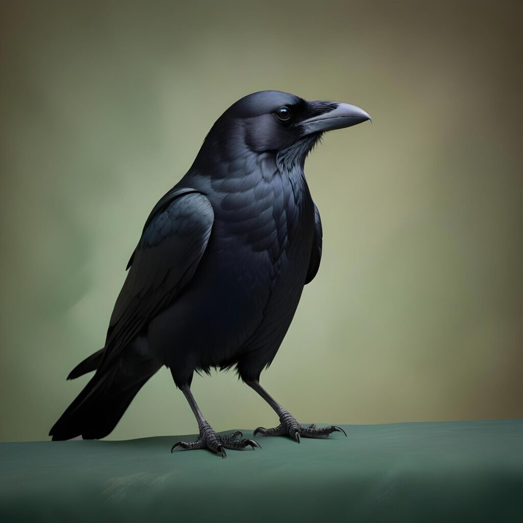 crow realistic plain background Stock Free