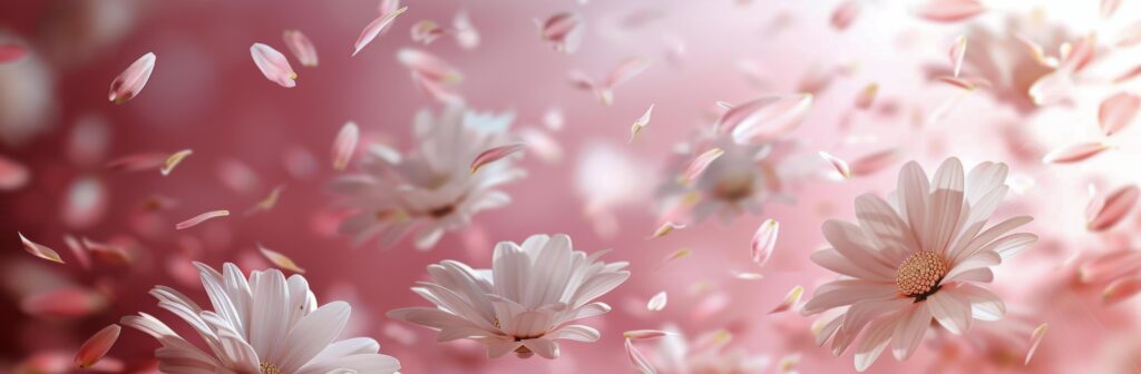 White Daisies Falling Against a Pink Background Stock Free