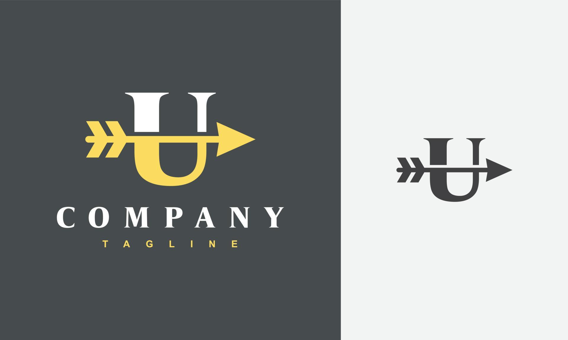 initial U arrow logo Stock Free