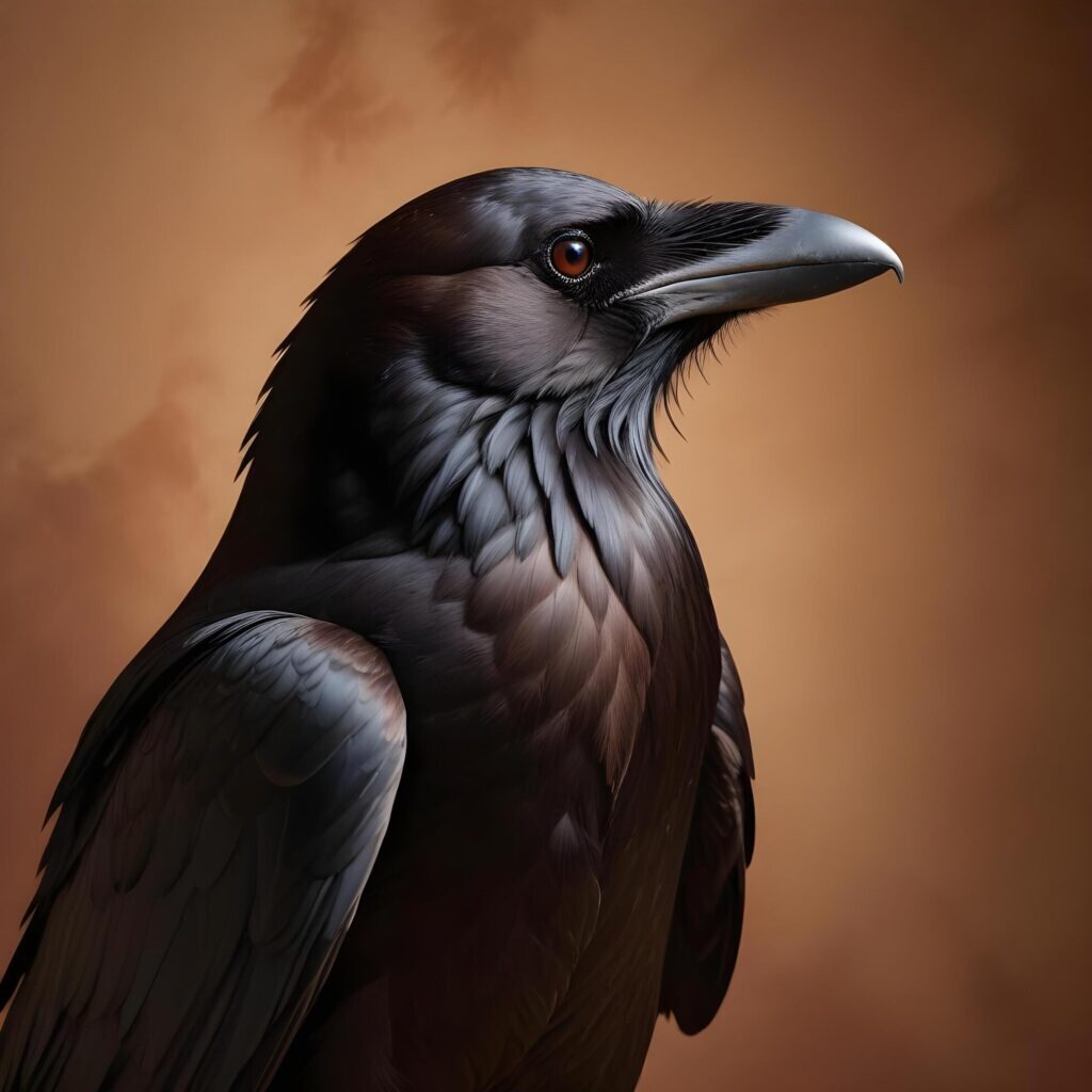 crow realistic plain background Stock Free