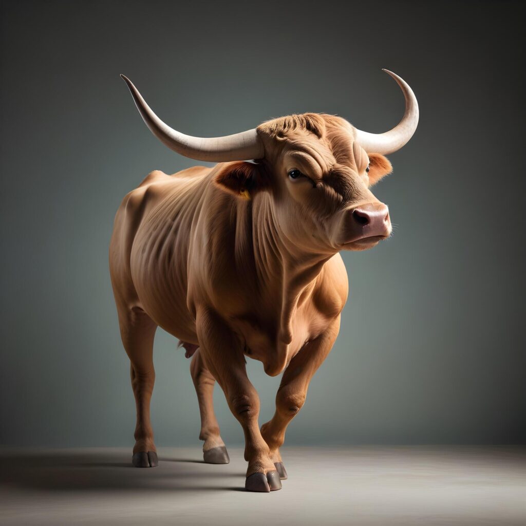 Bull portrait lite background Stock Free