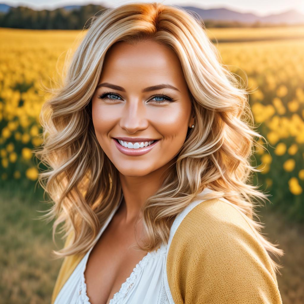 Vibrant woman with blond by @ai_generated