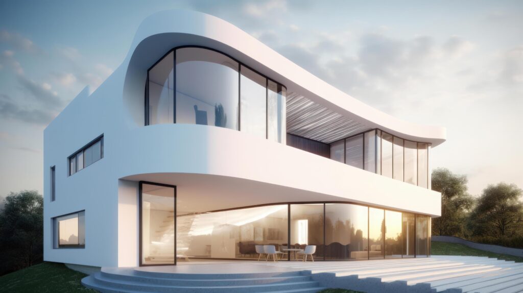 White modern villa. Illustration Stock Free