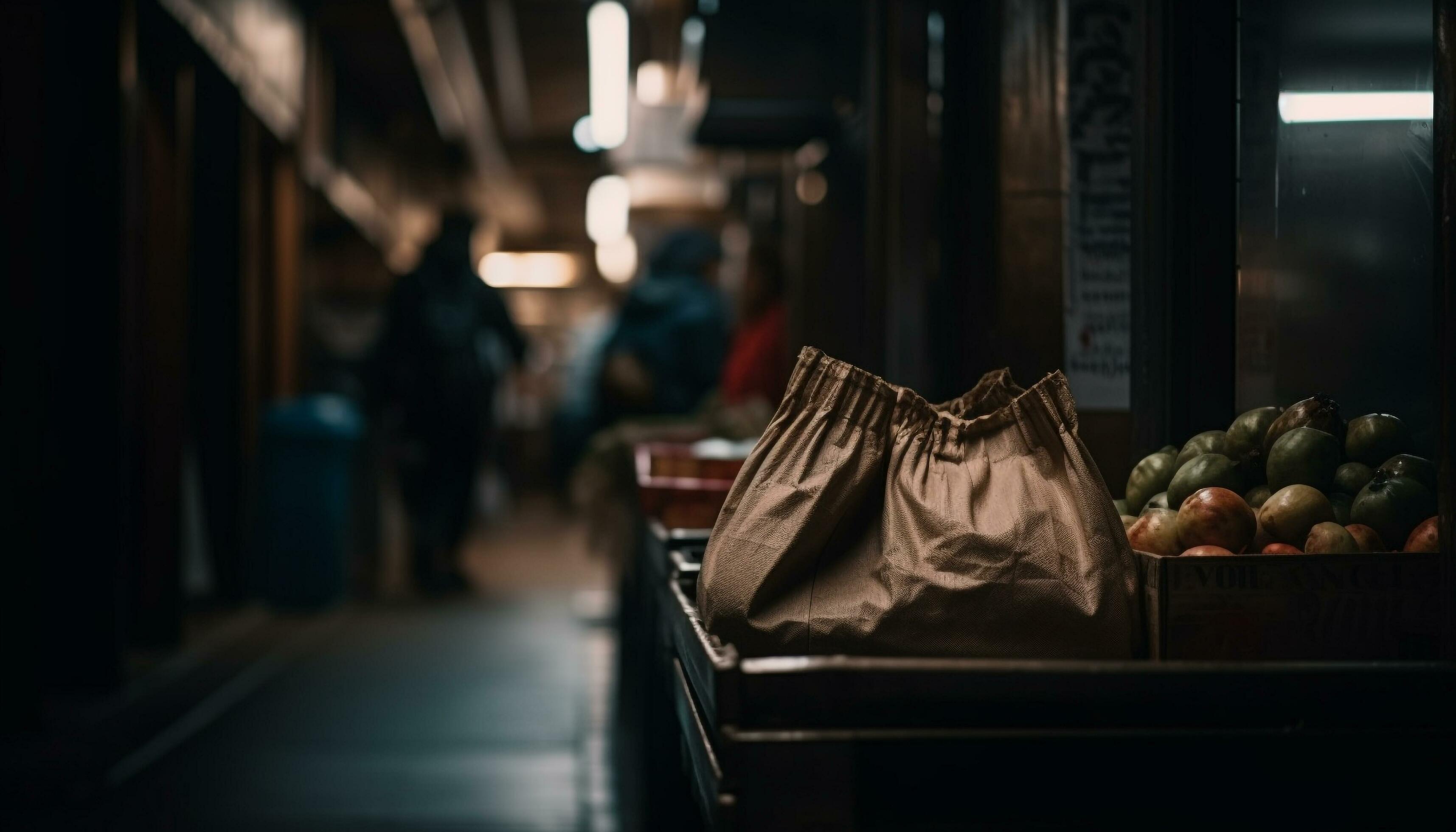 Fresh groceries for modern city lifestyles indoors generated by AI Stock Free