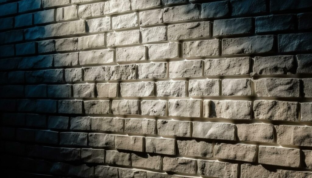 Rusty brick wall showcases solid aging process in construction industry generated by AI Stock Free