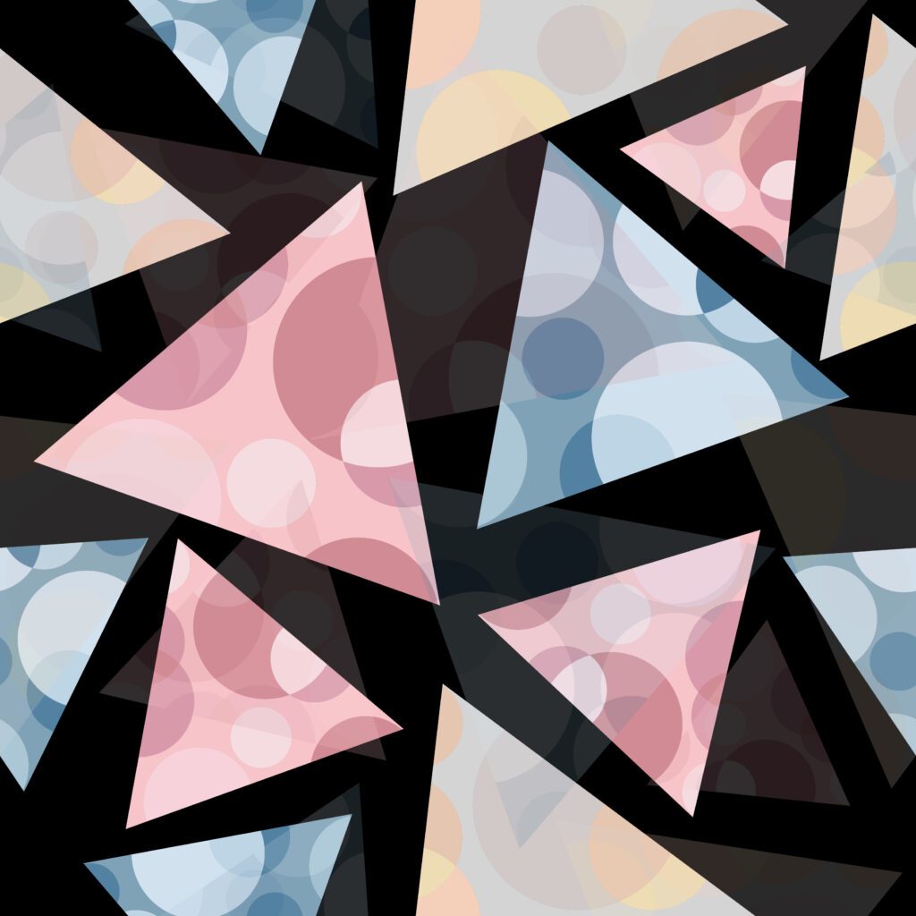 Abstract geometric pattern with triangles and circles Free Vector