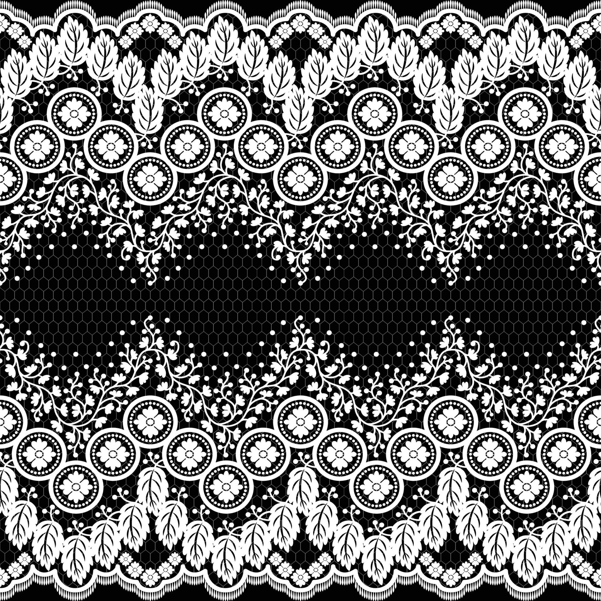 Lace seamless pattern with flowers Free Vector