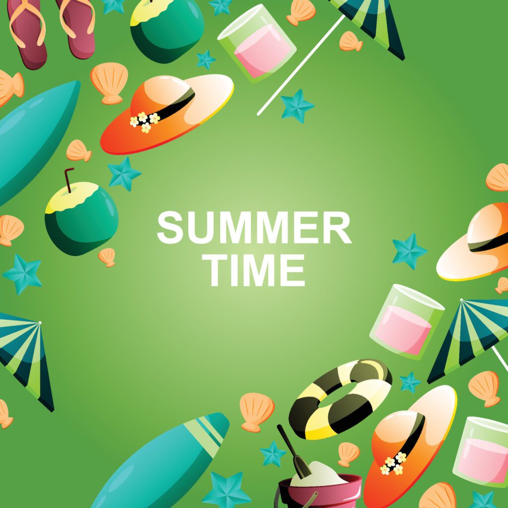 Summer background. Summer time. Free Vector