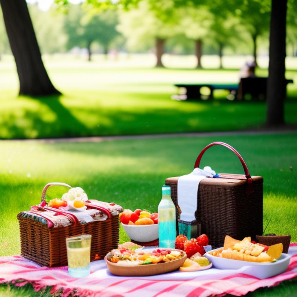 Summer picnic at the by @ai_generated