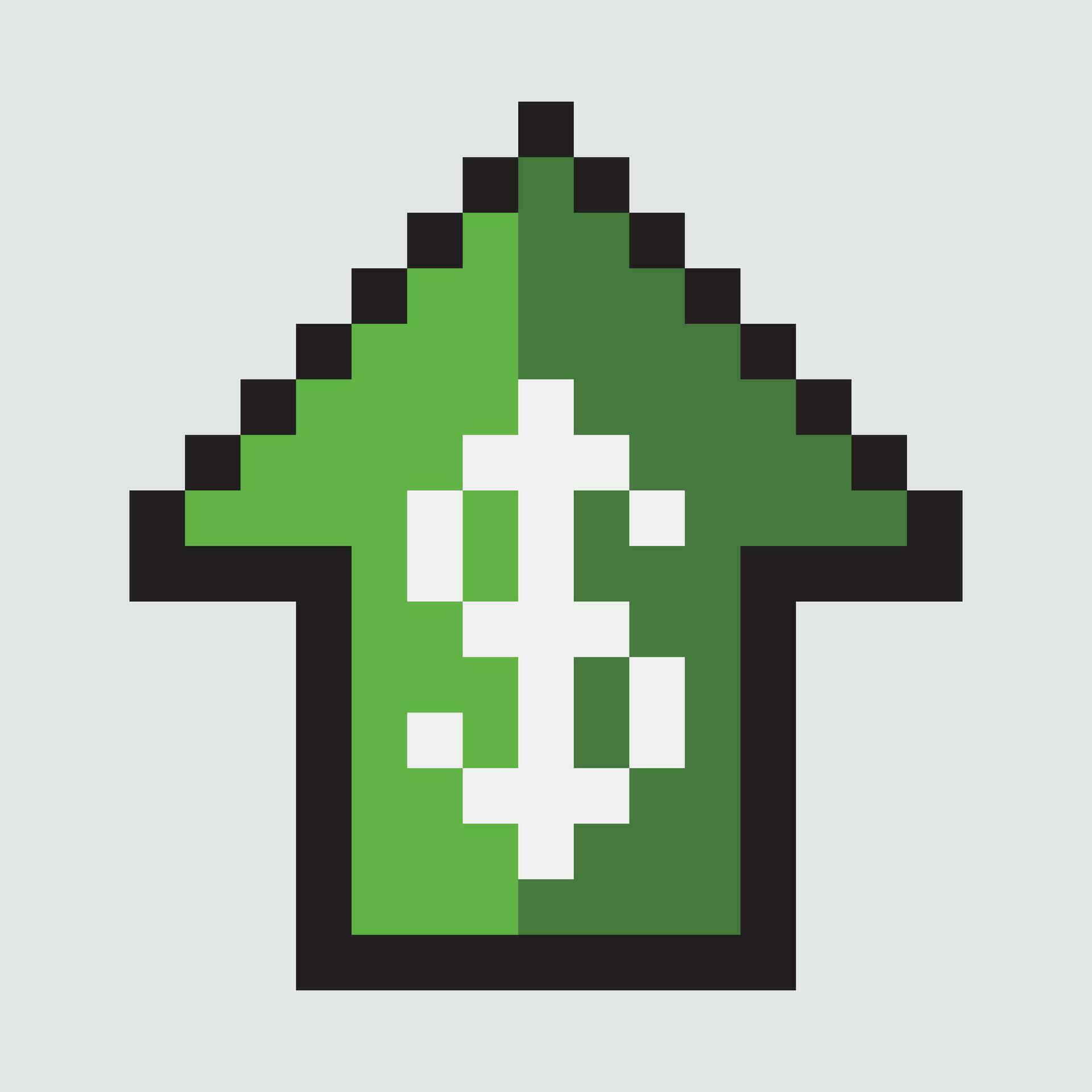 a pixel green arrow with a dollar sign on it Stock Free